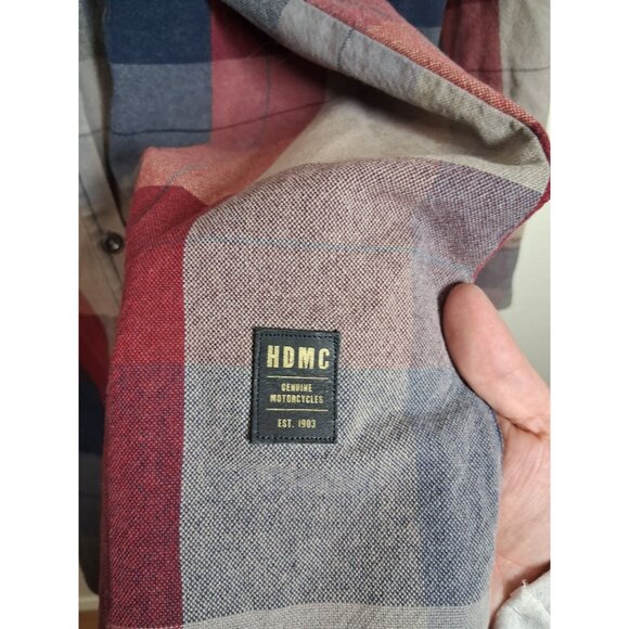 NWT Harley Davidson Button Down Long Sleeve Shirt Plaid Slim Fit Men's Size XXL - Picture 3 of 5